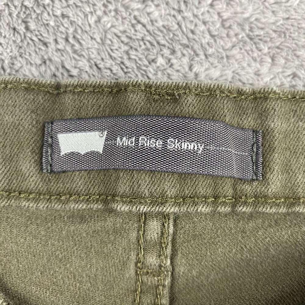 Levis Mid Rise Skinny Jeans Womens 6M 28x28 Olive Green Pants Mid Rise - Picture 8 of 15